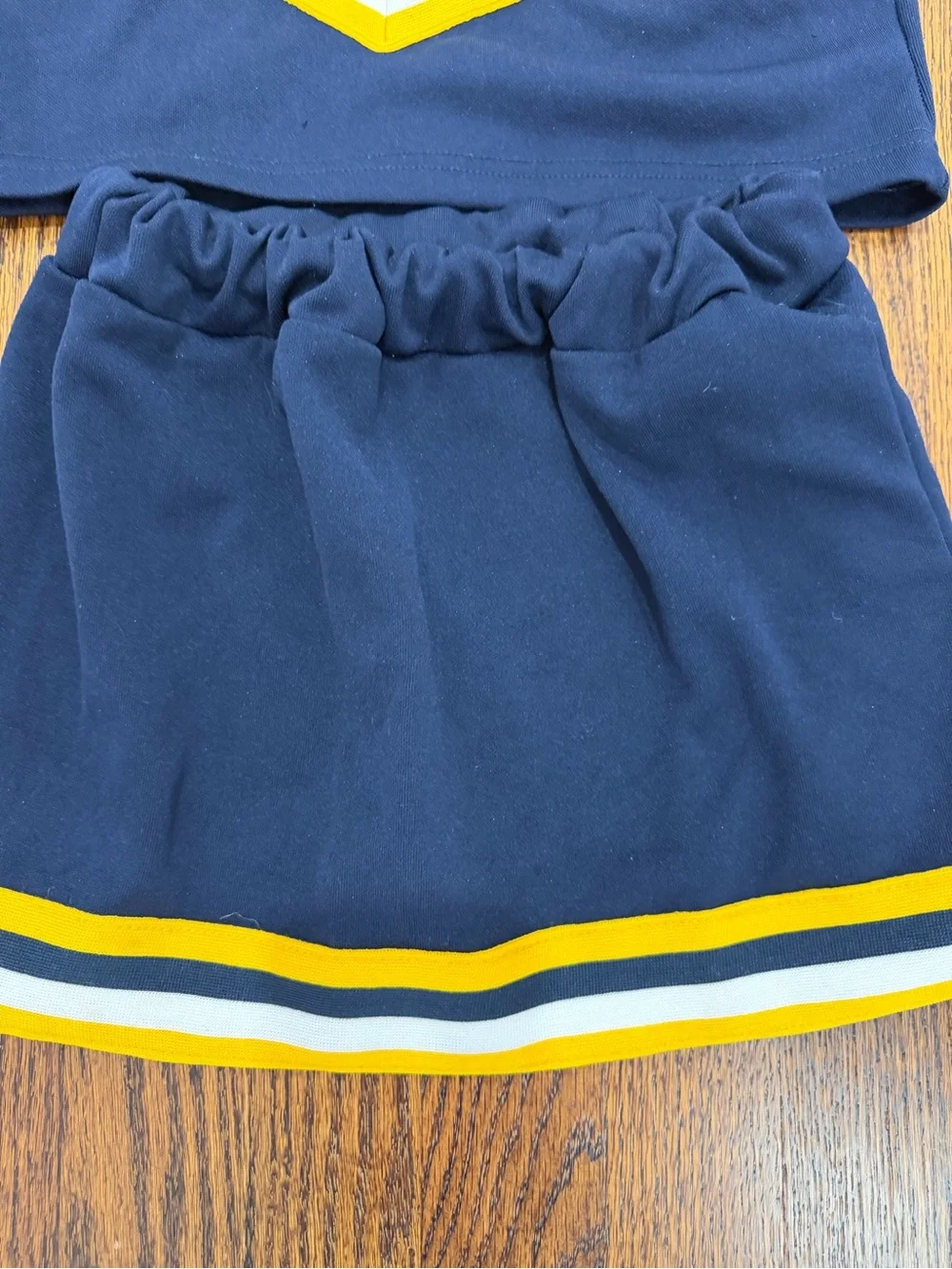 Girls Navy and Yellow Cheer Skirt Set - University M Style